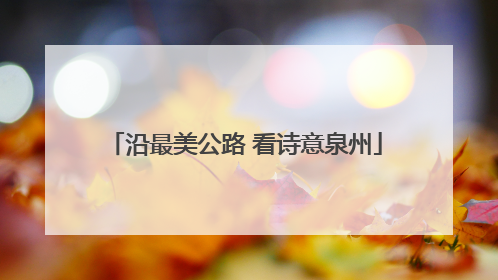 沿最美公路 看诗意泉州
