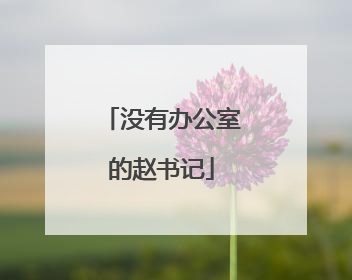 没有办公室的赵书记