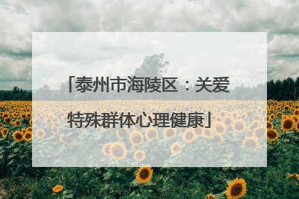 泰州市海陵区：关爱特殊群体心理健康