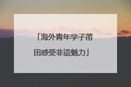 海外青年学子莆田感受非遗魅力