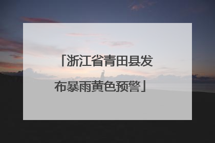 浙江省青田县发布暴雨黄色预警