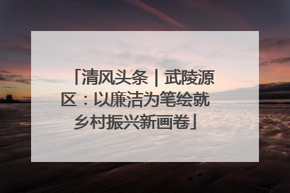 清风头条｜武陵源区：以廉洁为笔绘就乡村振兴新画卷