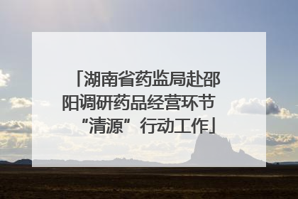 湖南省药监局赴邵阳调研药品经营环节“清源”行动工作