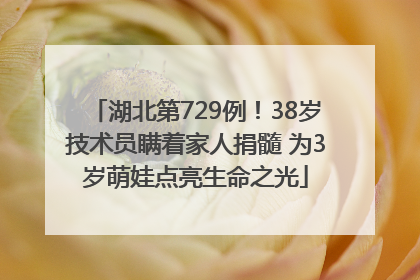 湖北第729例！38岁技术员瞒着家人捐髓 为3岁萌娃点亮生命之光