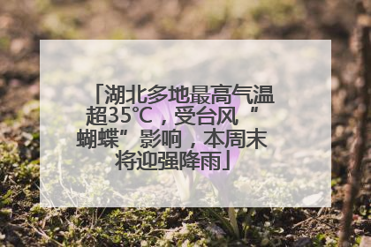 湖北多地最高气温超35℃，受台风“蝴蝶”影响，本周末将迎强降雨