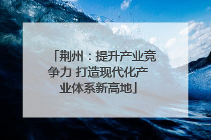 荆州：提升产业竞争力 打造现代化产业体系新高地