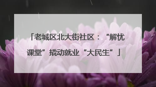 老城区北大街社区：“解忧课堂”撬动就业“大民生”