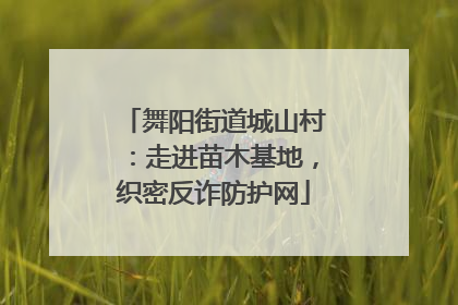 舞阳街道城山村：走进苗木基地，织密反诈防护网