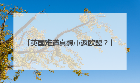 英国难道真想重返欧盟？