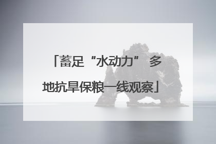 蓄足“水动力” 多地抗旱保粮一线观察