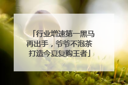 行业增速第一黑马再出手，爷爷不泡茶打造今夏复购王者