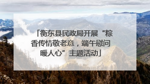 衡东县民政局开展“粽香传情敬老意，端午慰问暖人心”主题活动
