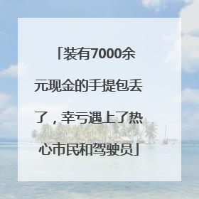 装有7000余元现金的手提包丢了，幸亏遇上了热心市民和驾驶员