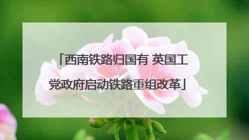 西南铁路归国有 英国工党政府启动铁路重组改革