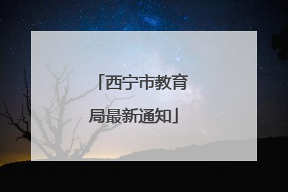 西宁市教育局最新通知