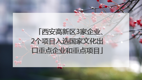 西安高新区3家企业、2个项目入选国家文化出口重点企业和重点项目