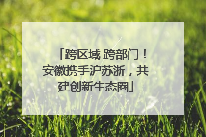 跨区域 跨部门！安徽携手沪苏浙，共建创新生态圈