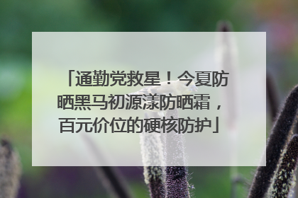 通勤党救星！今夏防晒黑马初源漾防晒霜，百元价位的硬核防护