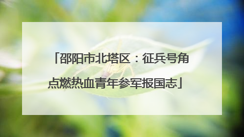 邵阳市北塔区：征兵号角点燃热血青年参军报国志