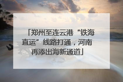 郑州至连云港“铁海直运”线路打通，河南再添出海新通道