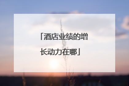 酒店业绩的增长动力在哪