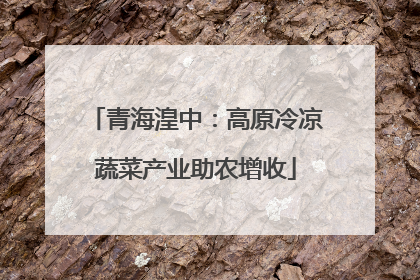 青海湟中：高原冷凉蔬菜产业助农增收