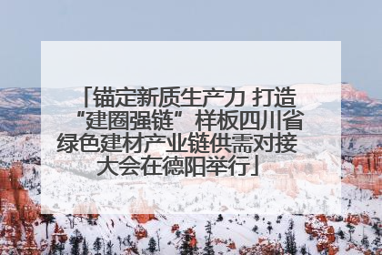 锚定新质生产力 打造“建圈强链”样板四川省绿色建材产业链供需对接大会在德阳举行