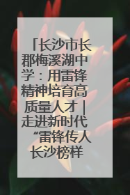 长沙市长郡梅溪湖中学：用雷锋精神培育高质量人才｜走进新时代“雷锋传人 长沙榜样”