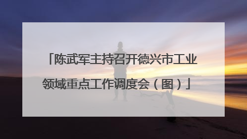 陈武军主持召开德兴市工业领域重点工作调度会（图）