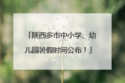 陕西多市中小学、幼儿园暑假时间公布！