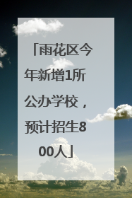 雨花区今年新增1所公办学校，预计招生800人