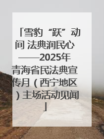 雪豹“跃”动间 法典润民心——2025年青海省民法典宣传月（西宁地区）主场活动见闻