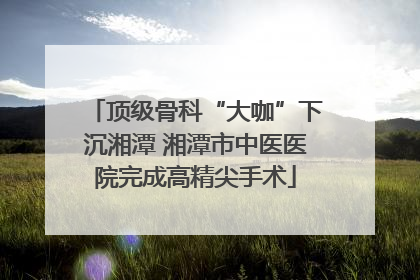 顶级骨科“大咖”下沉湘潭 湘潭市中医医院完成高精尖手术