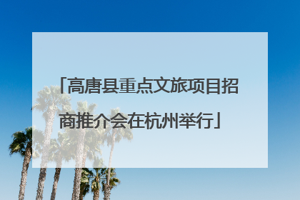 高唐县重点文旅项目招商推介会在杭州举行