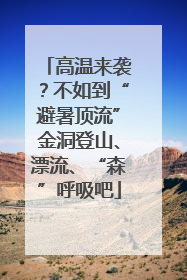 高温来袭？不如到“避暑顶流”金洞登山、漂流、“森”呼吸吧