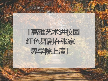 高雅艺术进校园 红色舞剧在张家界学院上演