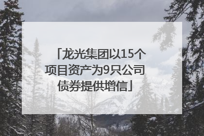 龙光集团以15个项目资产为9只公司债券提供增信