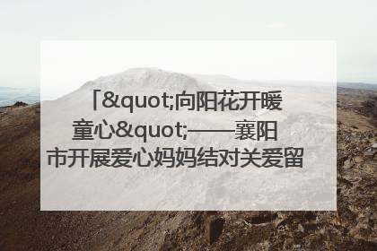 "向阳花开暖童心"——襄阳市开展爱心妈妈结对关爱留守困境儿童庆"六一"活动