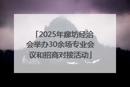 2025年廊坊经洽会举办30余场专业会议和招商对接活动