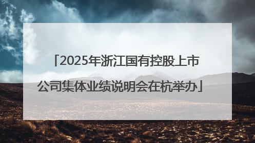 2025年浙江国有控股上市公司集体业绩说明会在杭举办