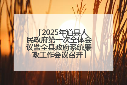 2025年道县人民政府第一次全体会议暨全县政府系统廉政工作会议召开