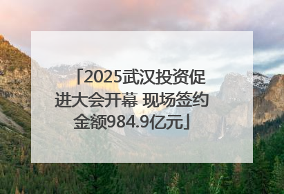 2025武汉投资促进大会开幕 现场签约金额984.9亿元