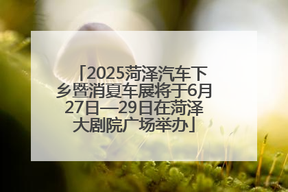 2025菏泽汽车下乡暨消夏车展将于6月27日—29日在菏泽大剧院广场举办