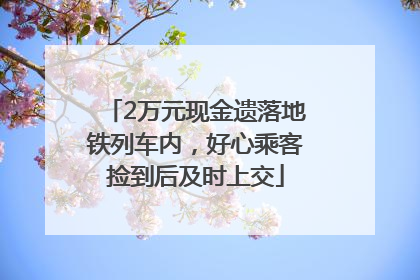 2万元现金遗落地铁列车内，好心乘客捡到后及时上交