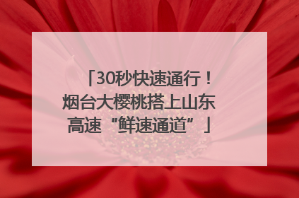30秒快速通行！烟台大樱桃搭上山东高速“鲜速通道”