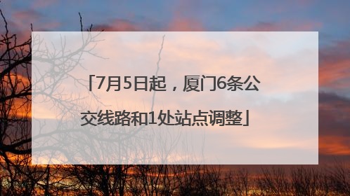 7月5日起，厦门6条公交线路和1处站点调整