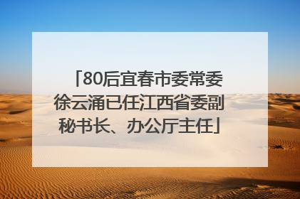 80后宜春市委常委徐云涌已任江西省委副秘书长、办公厅主任