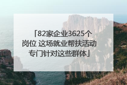 82家企业3625个岗位 这场就业帮扶活动专门针对这些群体