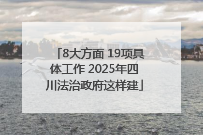 8大方面 19项具体工作 2025年四川法治政府这样建