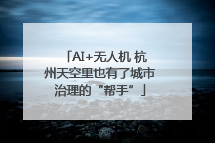 AI+无人机 杭州天空里也有了城市治理的“帮手”